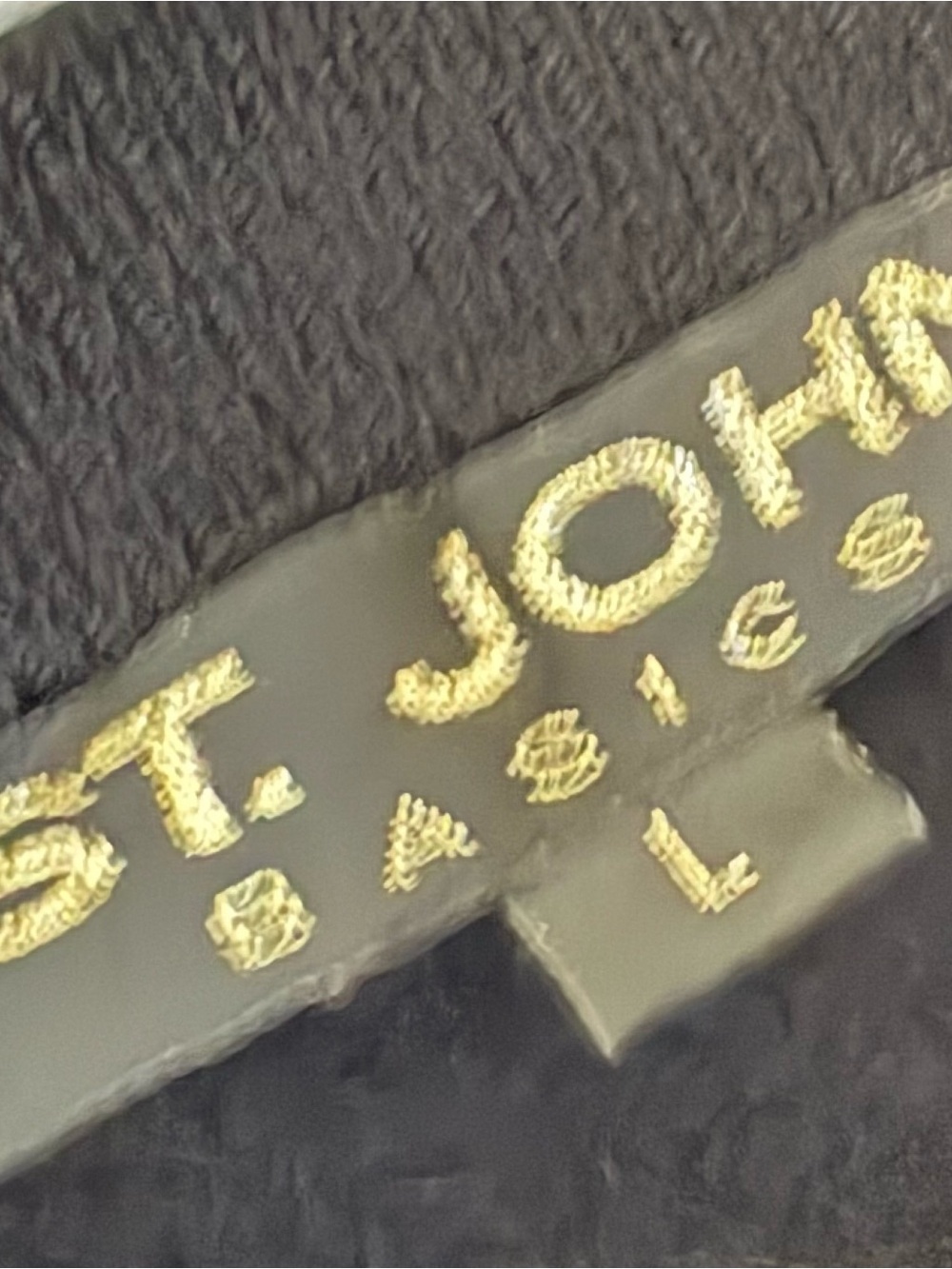St. John Black Knit Cardigan with Gold Logo Trim - Picture 2 of 2